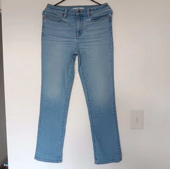 Lands'end women's high rise Straight Recover Denim Jeans Ligh Blue Wash sz 6. - Picture 3 of 17